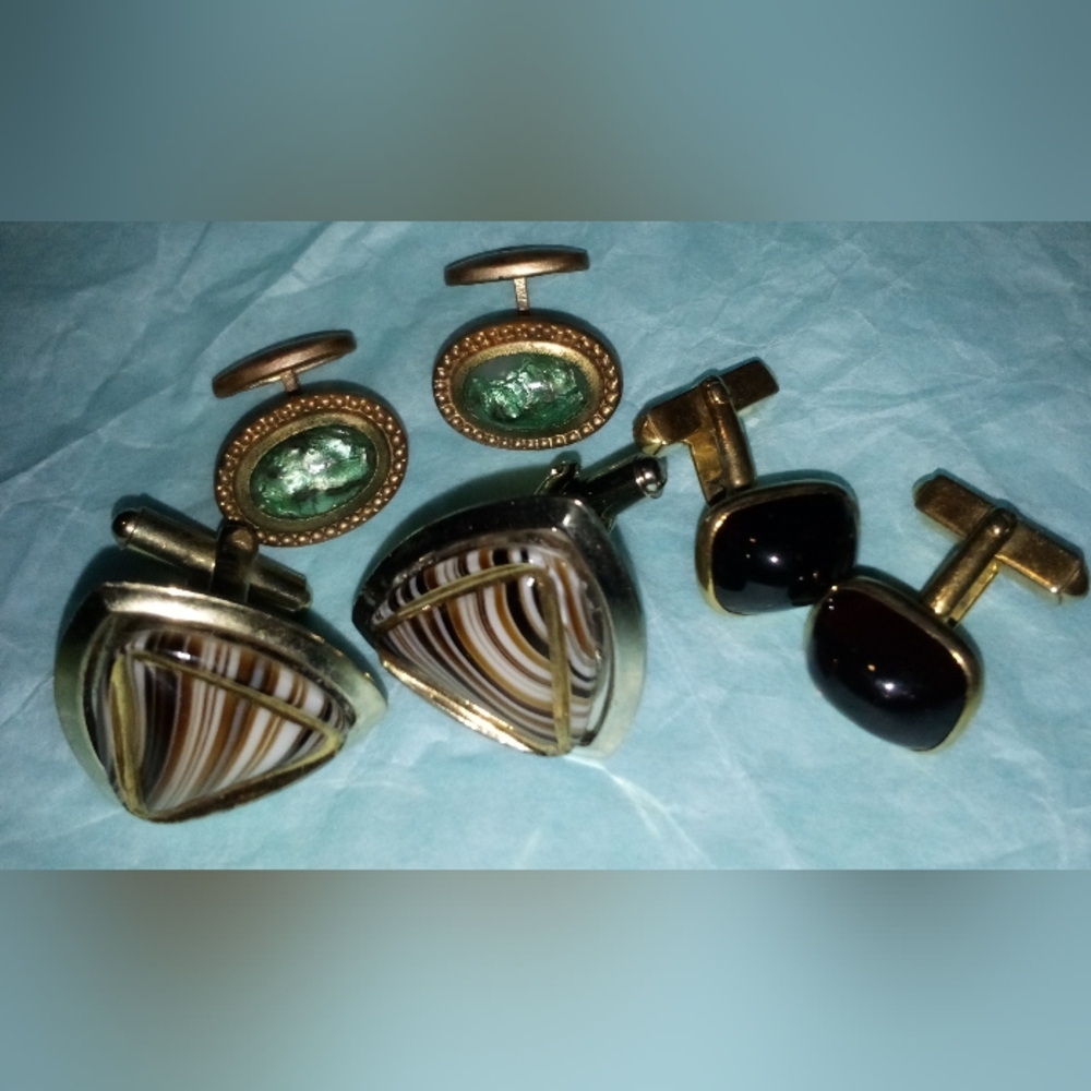 Lot Of 3 Pair Vintage Cufflinks